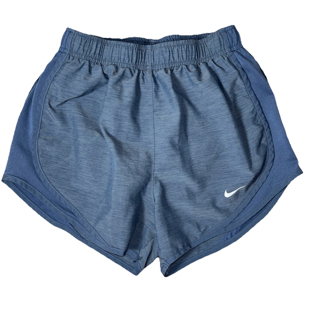 Nike Womens Dri-FIT Tempo Running Shorts Blue Heathered Mesh Athletic XS